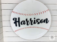 Large Custom Baseball Sign with Name - Choose 16" - 24" Round