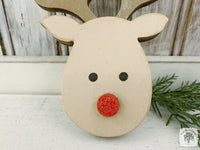 Reindeer Ornament - Cute Personalized Deer hung by Ribbon