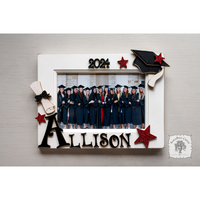 Graduation Photo Frame with Grad Cap & Diploma - Personalized Graduation Gift