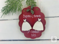 Two Brides Wedding Christmas Ornament - Personalized Mrs & Mrs Gift