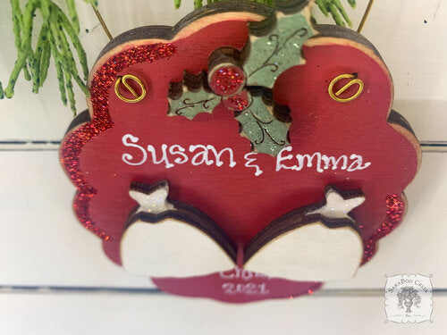 Two Brides Wedding Christmas Ornament - Personalized Mrs & Mrs Gift