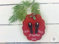 Two Grooms Wedding Ornament - Personalized Mr & Mr First Christmas Married Gift