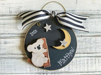 Koala Disc Ornament with Moon & Stars - Personalized Koala Bear Gift