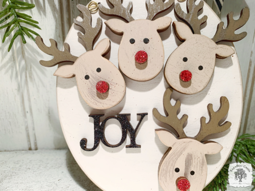 Four Reindeer Ornament - Personalized Family of 4 Deer