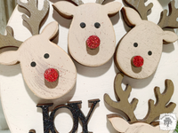 Four Reindeer Ornament - Personalized Family of 4 Deer