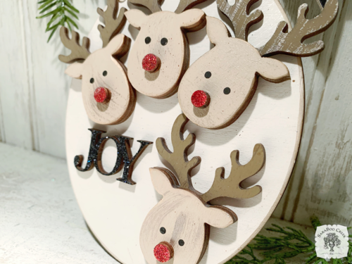 Four Reindeer Ornament - Personalized Family of 4 Deer