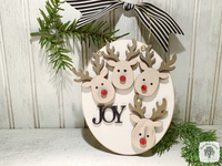 Four Reindeer Ornament - Personalized Family of 4 Deer