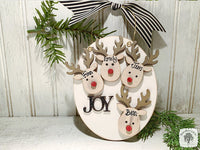 Four Reindeer Ornament - Personalized Family of 4 Deer