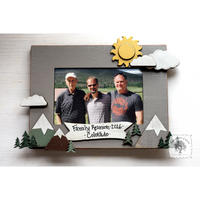 Outdoor Mountain Scene Photo Frame - Personalizable Handmade Wood Picture Frame for Mountain Home Decor or Vacation in the Mountains