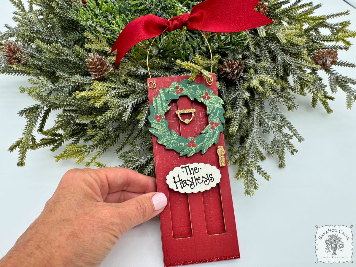 Front Door Christmas Ornament - Personalized New Home Gift, 1st House in 2024, Traditional Family Ornament, or Realtor Gift