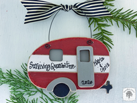 Camper Ornament - Personalized Vintage Style Camper Trailer Christmas Ornament, Camping Gift