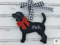 Beagle Ornament - Personalized Black Silhouette Beagle Dog Ornament