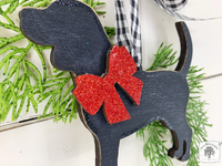 Beagle Ornament - Personalized Black Silhouette Beagle Dog Ornament