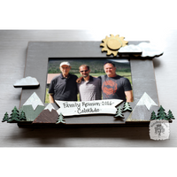 Outdoor Mountain Scene Photo Frame - Personalizable Handmade Wood Picture Frame for Mountain Home Decor or Vacation in the Mountains