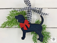 Beagle Ornament - Personalized Black Silhouette Beagle Dog Ornament