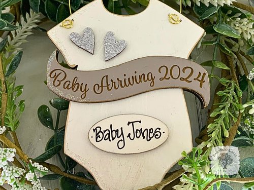 Baby Arriving Due 2025 Ornament - Personalized Expecting Baby Ornament, Baby Announcement or Baby On The Way Gift