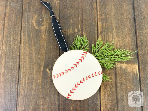 Baseball Ornament - Personalized Wood Gift for Baseball Player or Fan