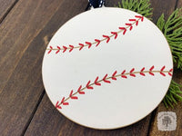 Baseball Ornament - Personalized Wood Gift for Baseball Player or Fan