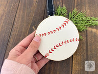 Baseball Ornament - Personalized Wood Gift for Baseball Player or Fan