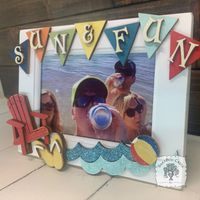 Summer Fun 4 x 6 Picture Frame - Fun Photo Frame for Pool, Beach or Lake Summertime Memories