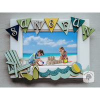 Summer Fun 4 x 6 Picture Frame - Fun Photo Frame for Pool, Beach or Lake Summertime Memories