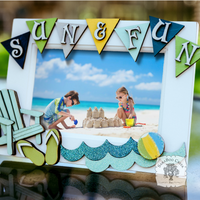 Summer Fun 4 x 6 Picture Frame - Fun Photo Frame for Pool, Beach or Lake Summertime Memories