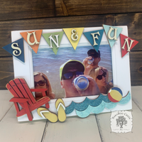 Summer Fun 4 x 6 Picture Frame - Fun Photo Frame for Pool, Beach or Lake Summertime Memories