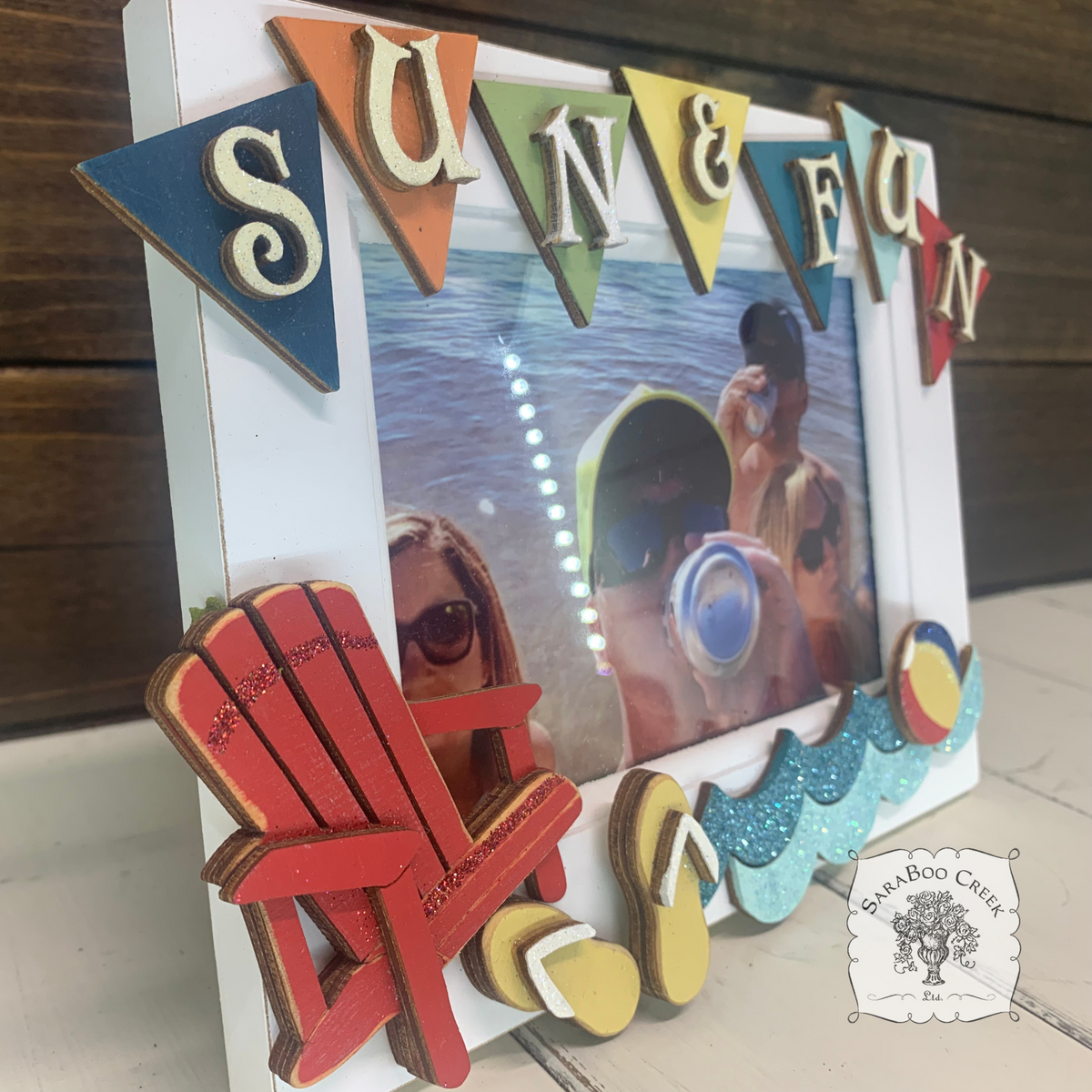 Summer Fun 4 x 6 Picture Frame - Fun Photo Frame for Pool, Beach or Lake Summertime Memories