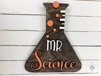 Science Beaker Sign - Personalized Science Teacher Classroom Door / Room Decor