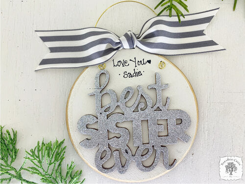 Sister Ornament - Personalized Best Sister Ever Christmas Ornament