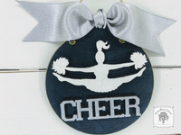 Cheer Ornament - Cheerleader Silhouette Handmade Wood Ornament