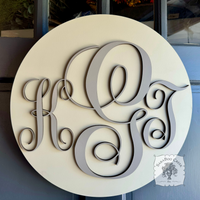 Fancy Monogram Round Sign