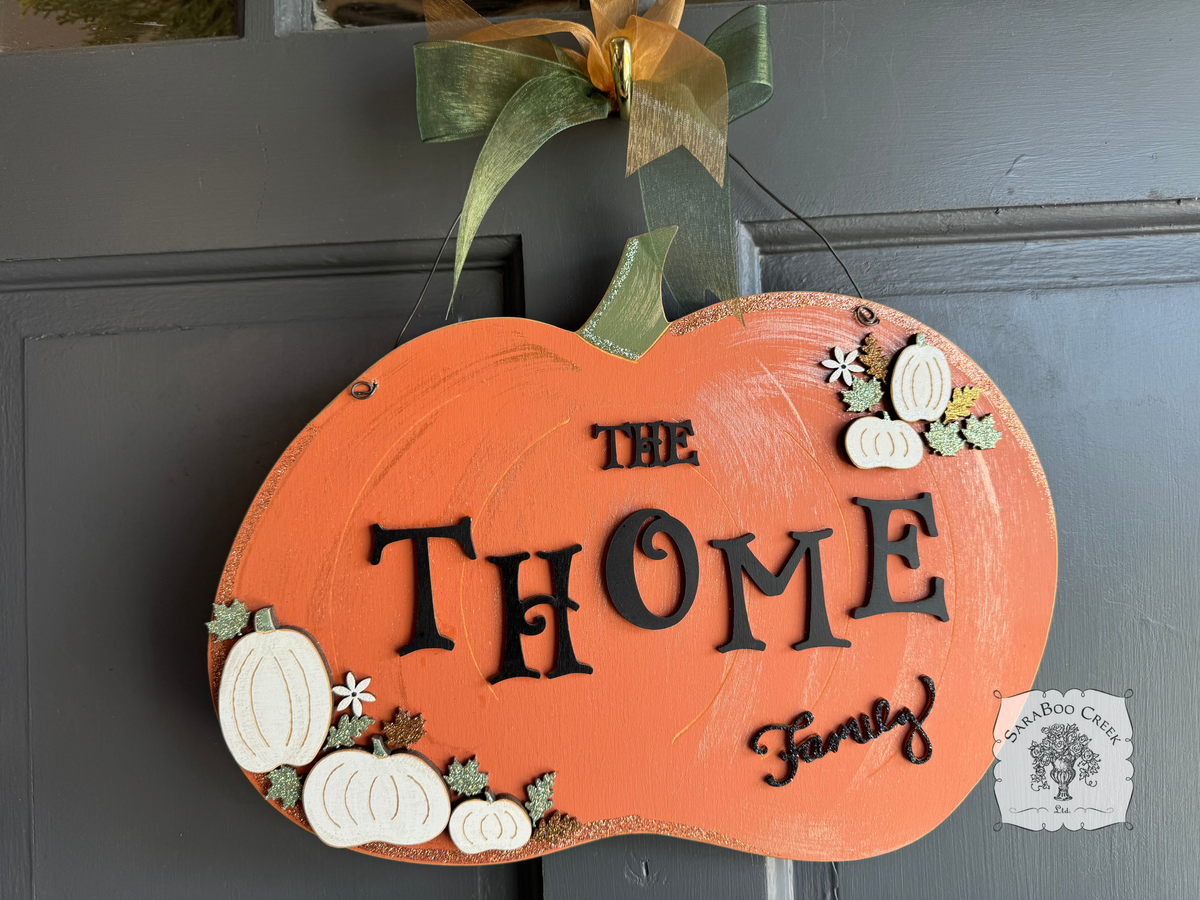 Fall Floral Pumpkin Sign