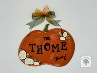 Fall Floral Pumpkin Sign