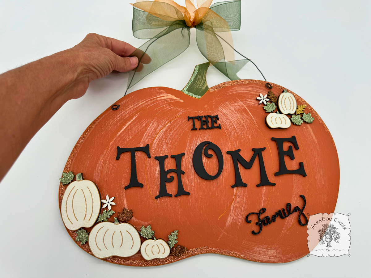 Fall Floral Pumpkin Sign