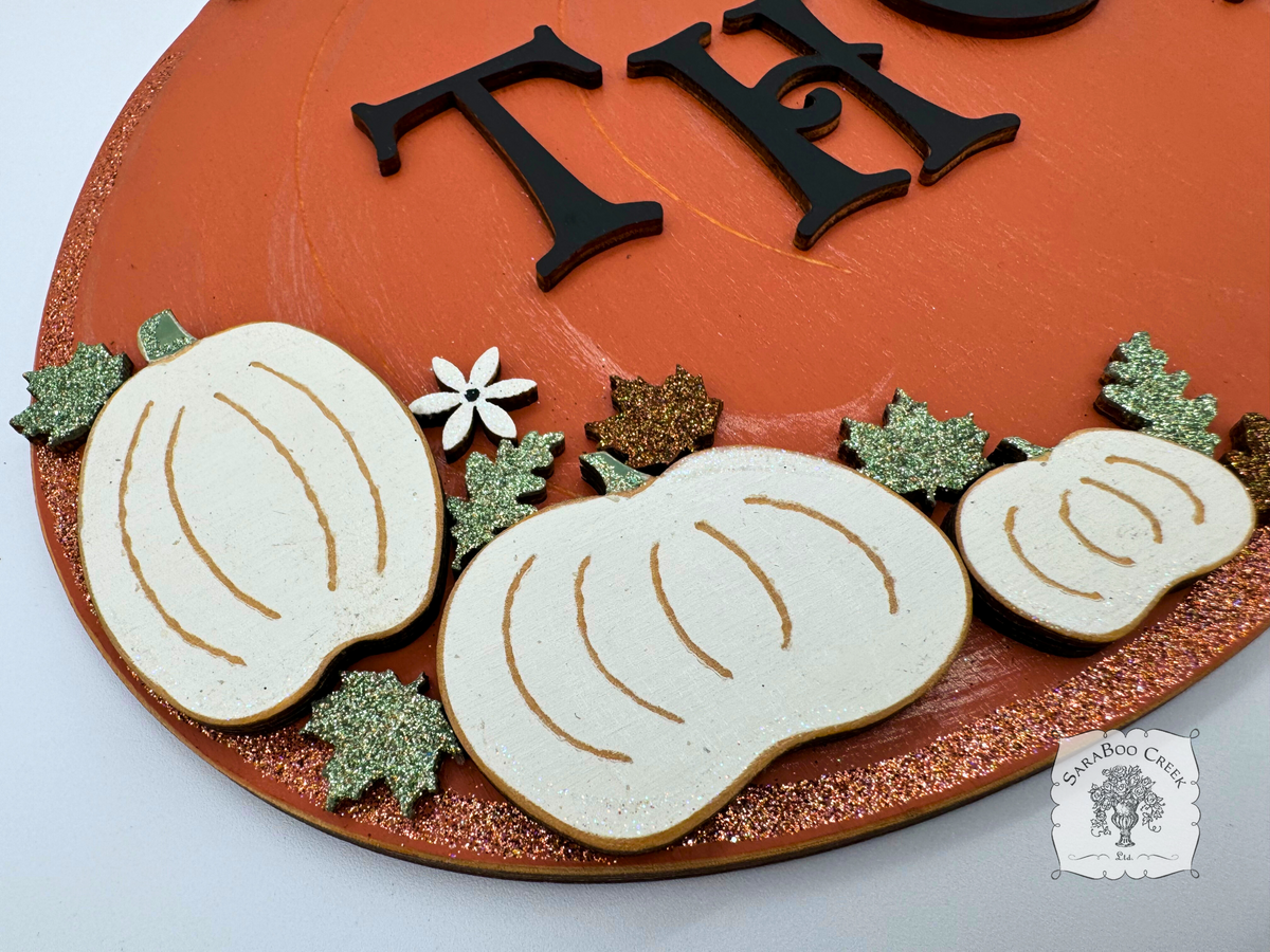 Fall Floral Pumpkin Sign