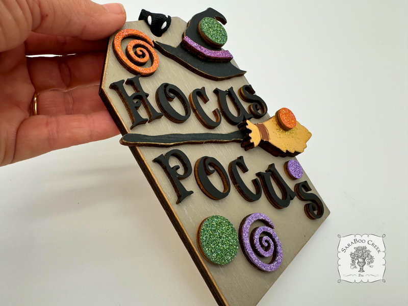 Hocus Pocus Witch Hat Halloween Shipping Tag Ornament