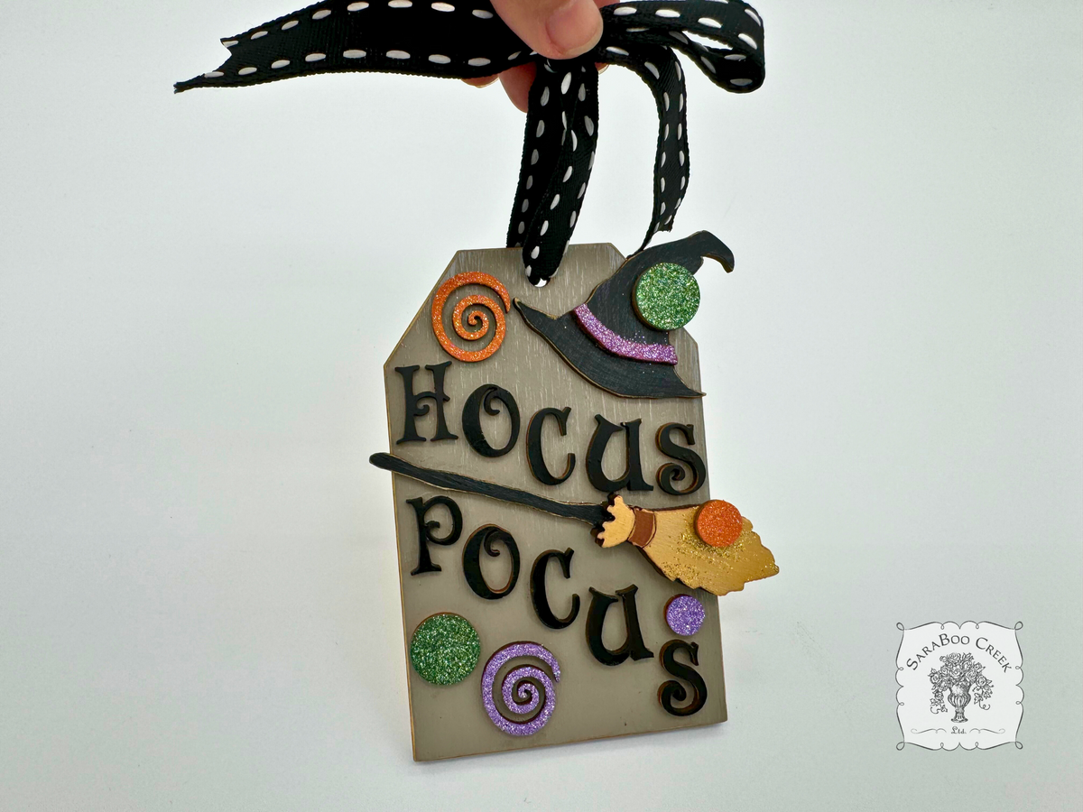 Hocus Pocus Witch Hat Halloween Shipping Tag Ornament