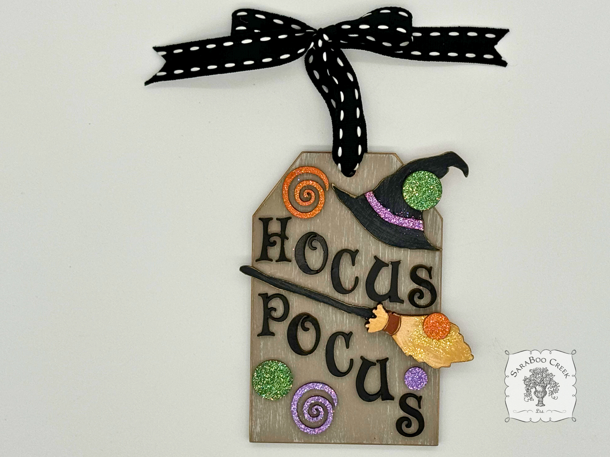 Hocus Pocus Witch Hat Halloween Shipping Tag Ornament