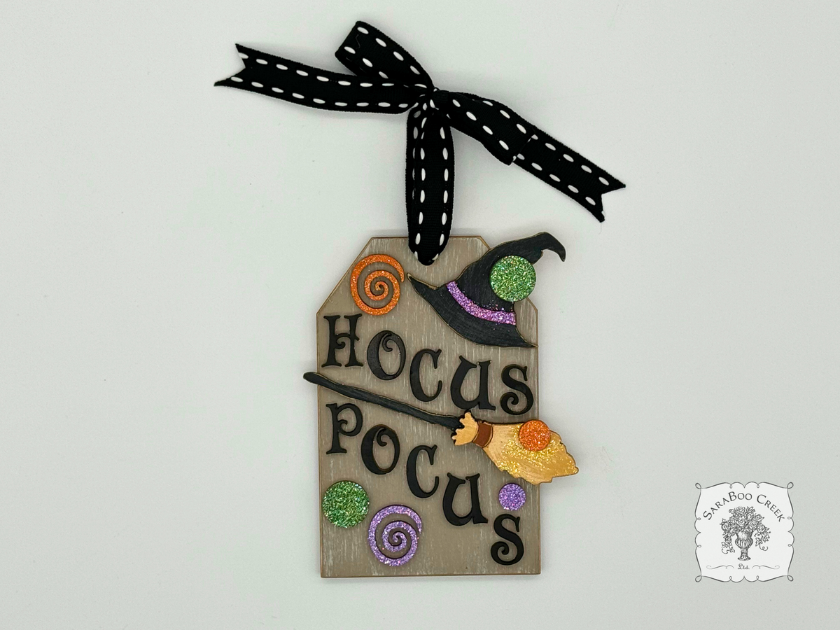 Hocus Pocus Witch Hat Halloween Shipping Tag Ornament