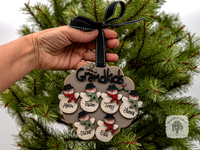 Grandkids Ornament - Personalized for 2 3 4 5 6 or 7 Grandchildren; Grandparent Gift