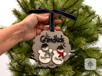 Grandkids Ornament - Personalized for 2 3 4 5 6 or 7 Grandchildren; Grandparent Gift