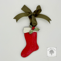 Stocking with Holly Ornament