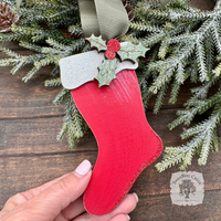 Stocking with Holly Ornament