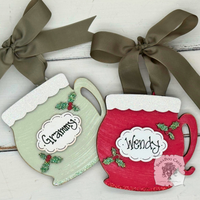 Hot Cocoa, Coffee, or Tea Cup Christmas Ornament