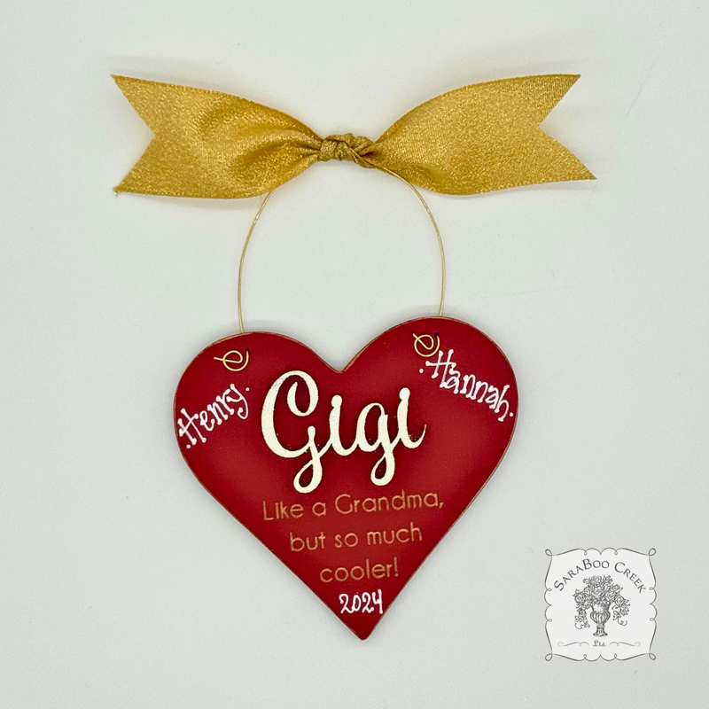 Gigi Heart Ornament - Personalized Gigi Gift with Fun Sentiment