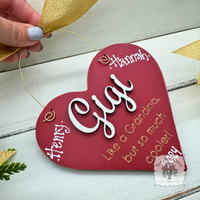 Gigi Heart Ornament - Personalized Gigi Gift with Fun Sentiment