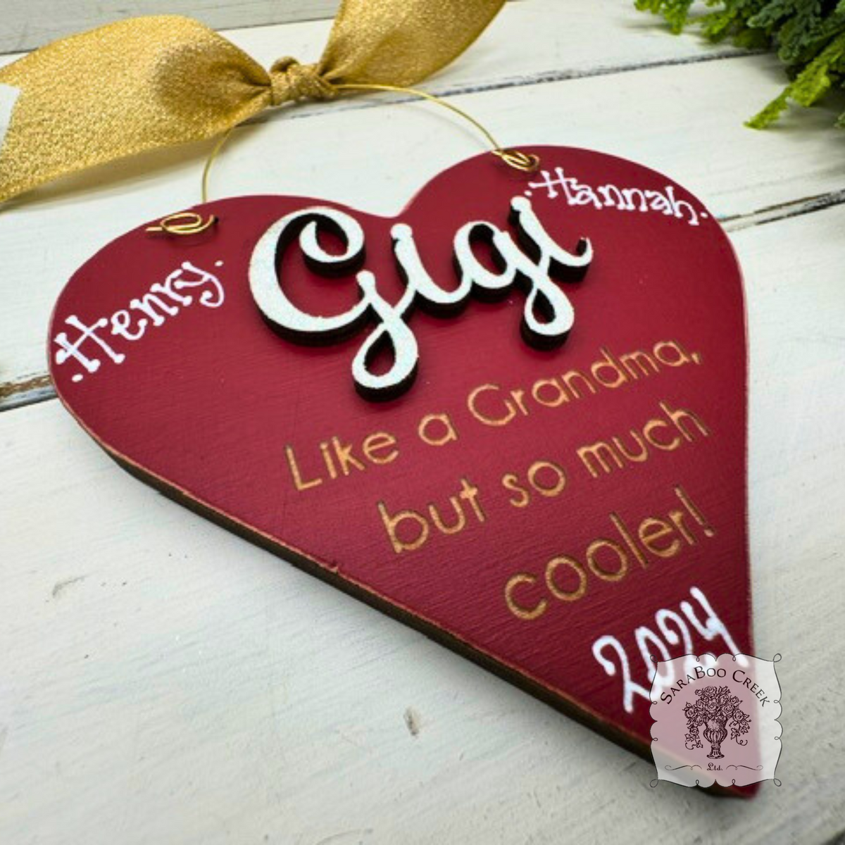 Gigi Heart Ornament - Personalized Gigi Gift with Fun Sentiment