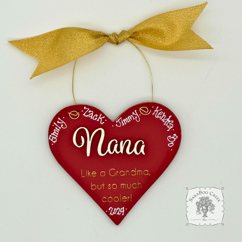 Nana Heart Ornament - Personalized Nana Gift with Fun Sentiment