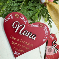 Nana Heart Ornament - Personalized Nana Gift with Fun Sentiment